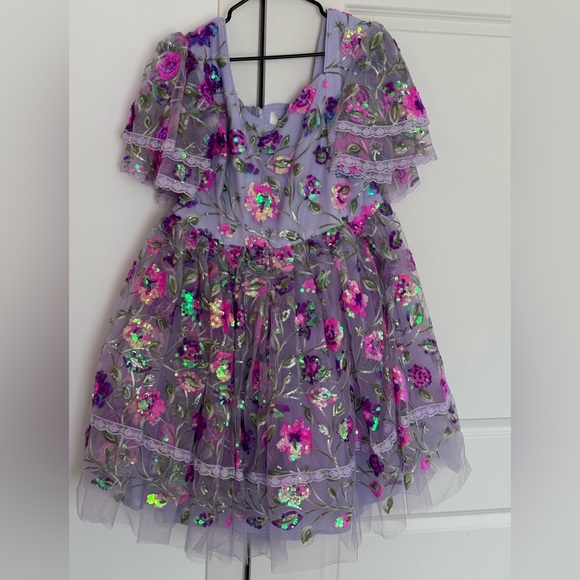JessaKae Dresses & Skirts - JessaKae Lavender Dress with Pink and Green Sequins